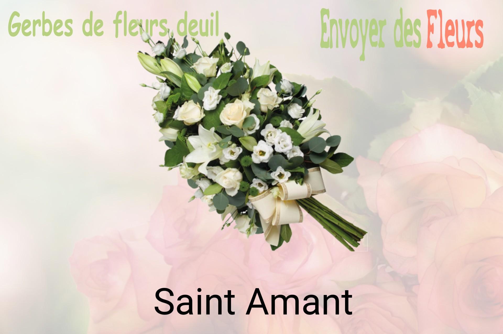 Gerbe de fleurs de deuil livrée à Saint-Amant